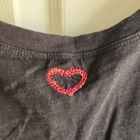 CAbi Black Long Sleeve Tee with Heart Hand Embroidery - Picture 4 of 6